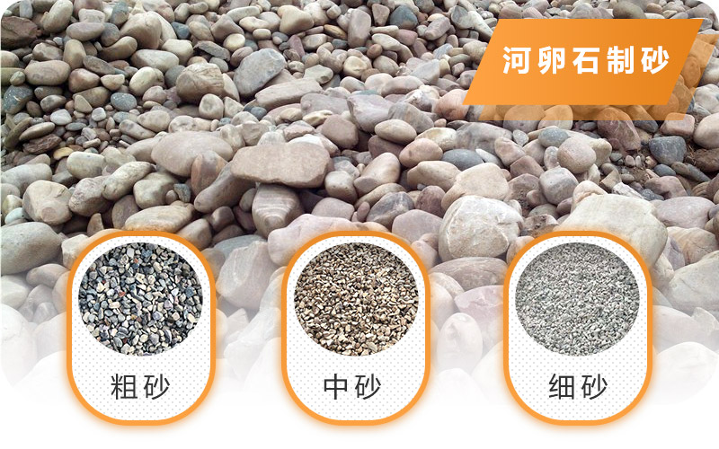 河卵石可以破碎制成多種規(guī)格的機制砂 河卵石可以破碎制成多種規(guī)格的機制砂